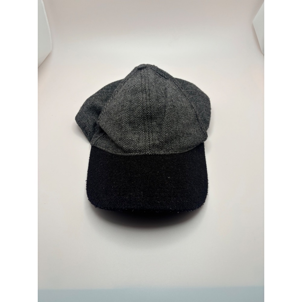 Weatherproof Vintage Mens Herringbone Wool Blend Baseball Cap Gray Black O/S